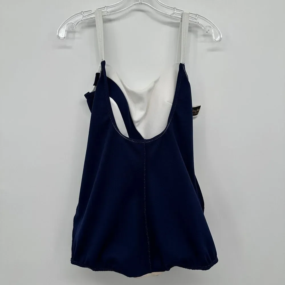Vintage 70s‎ Swimsuit Size 12 Union Label Front Skirt Nautical Robby Len USA